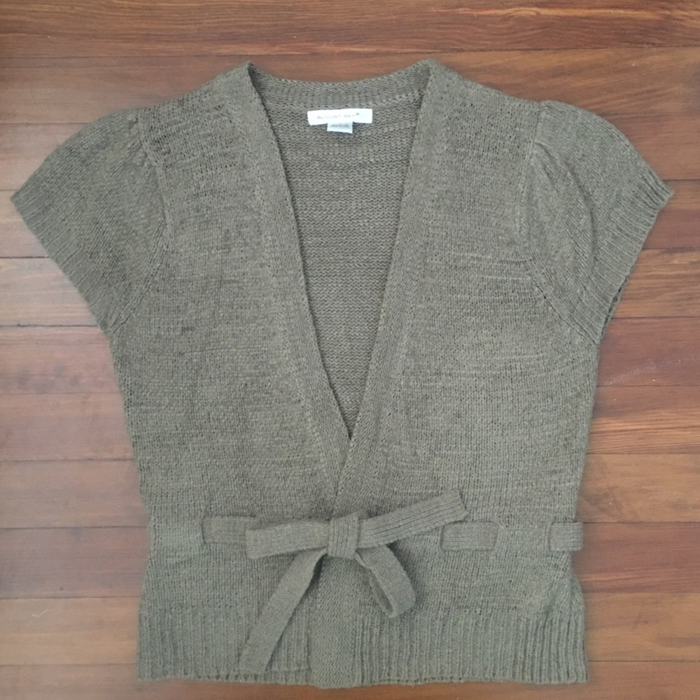 August Silk Cap Sleeve Front Tie Cardigan